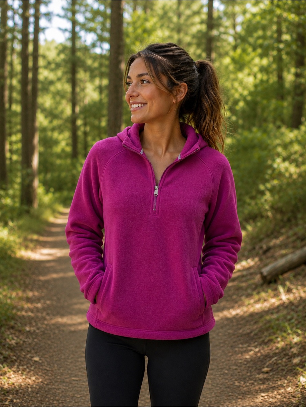 Athleta Women's Half-Zip Pullover in Magenta Pink! Size S/M